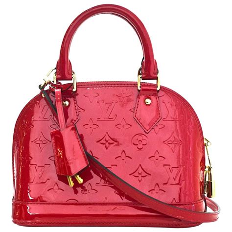 louis vuitton red bag patent